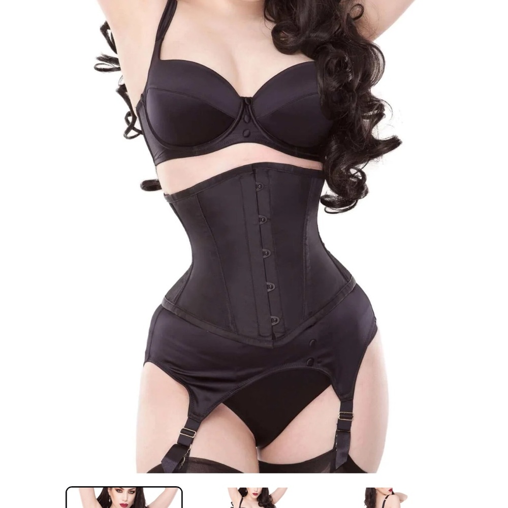 NEW 28” Playgirl Minnie Black Steel Boned Waspie Corset by TRUE CORSET
